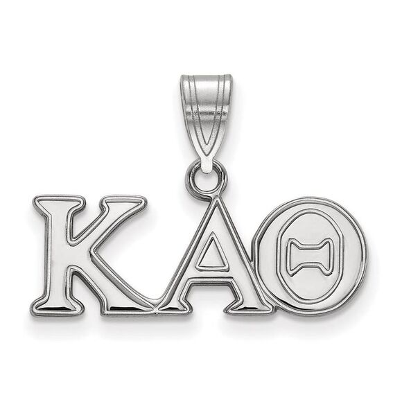 Sterling Silver Kappa Alpha Theta Medium Greek Letters Pendant - Picture 1 of 3
